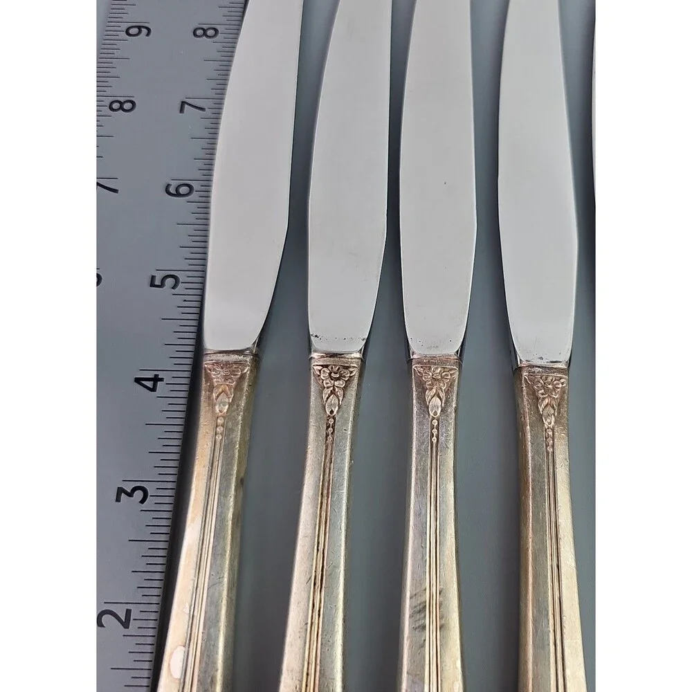 Oneida PLANTATION Silver Plate Dinner Knives 1881 Rogers Silverware 1948 Set